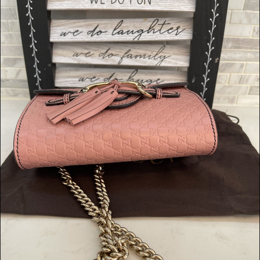 ❌SOLD❌GUCCI Microguccissima Mini Emily Shoulder Bag Pink - Picture 9 of 9